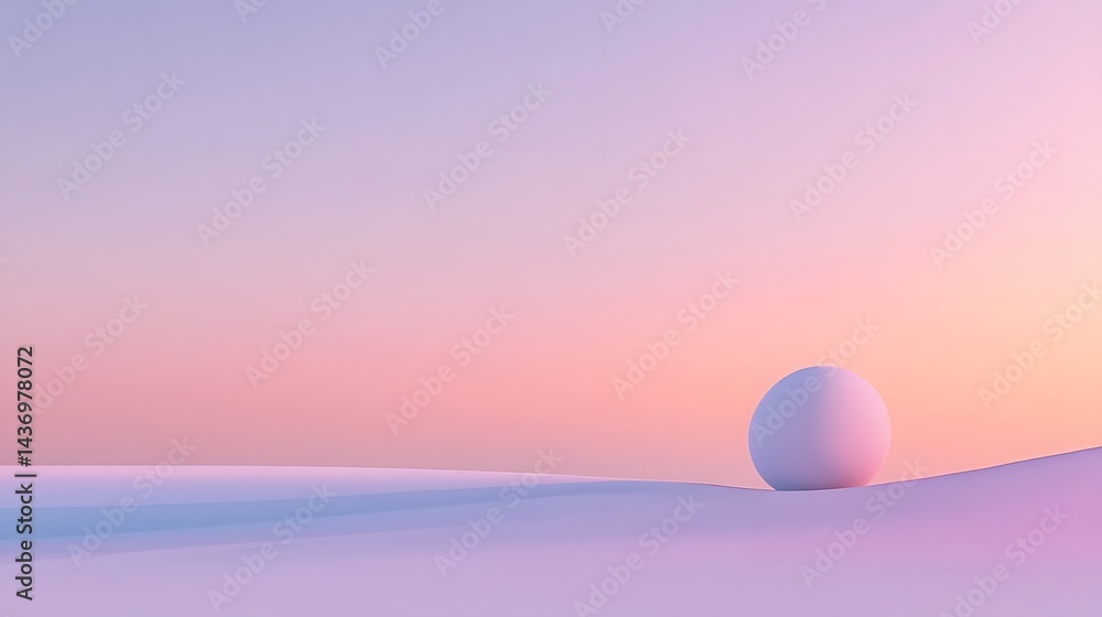 Pastel Sky Sphere Minimalist Abstract Landscape Pastel Sky Sphere Minimalist Abstract Landscape
