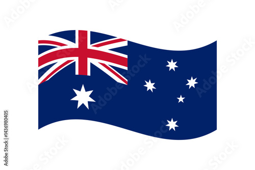 Flag of Australia. Australia wavy flag digital vector illustration.