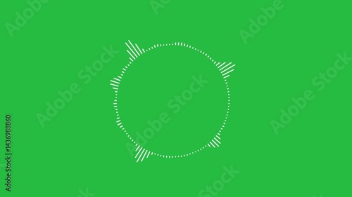 Circle audio spectrum waveform equalizer animation on green screen chroma key alpha channel	