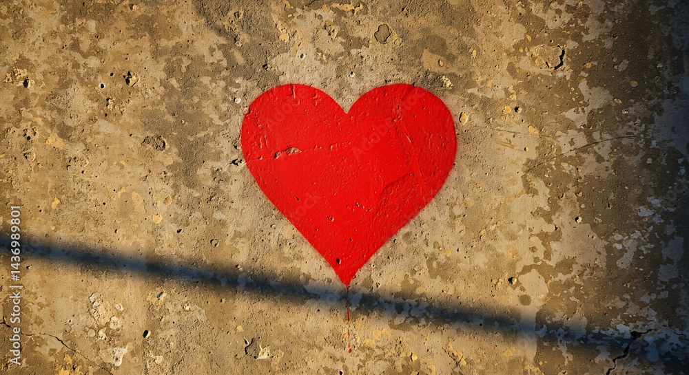 Obraz premium Concrete Heartbeat AI Generated