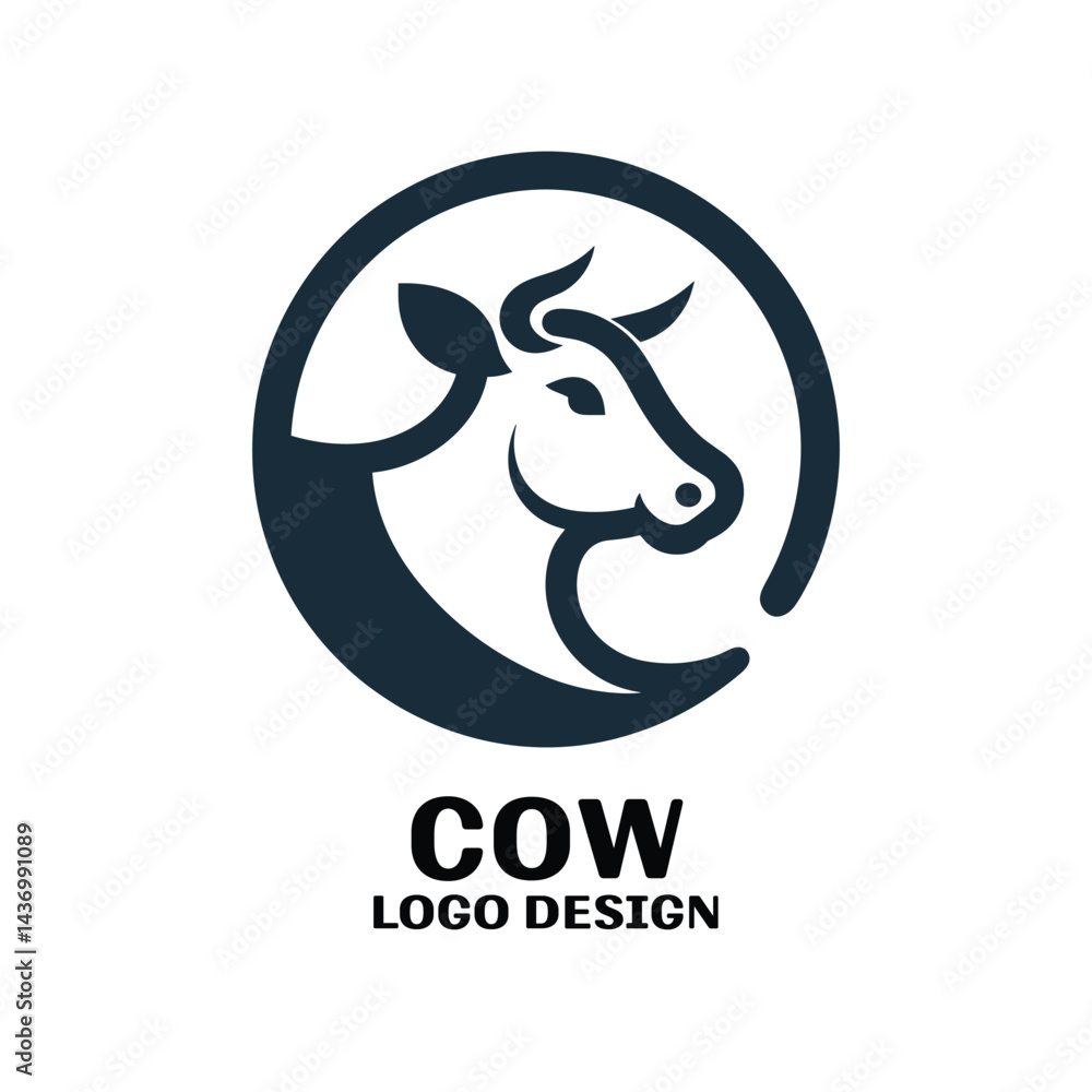 Obraz premium Cow Vector Logo Design