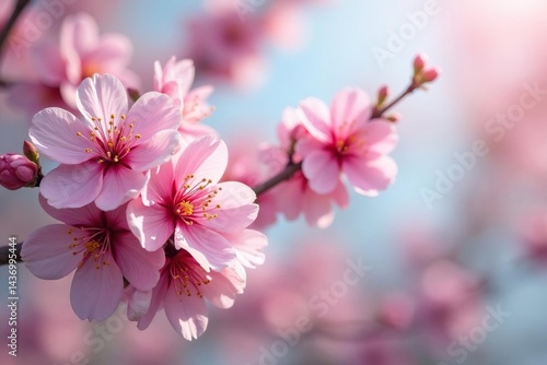 Delicate pink sakura blossoms, full bloom, intricate pattern , pastel, flower, design