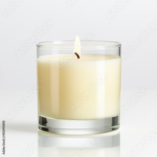 Scented candle studio shot isolated background photography minimalist environment close-up view aromatherapy concept