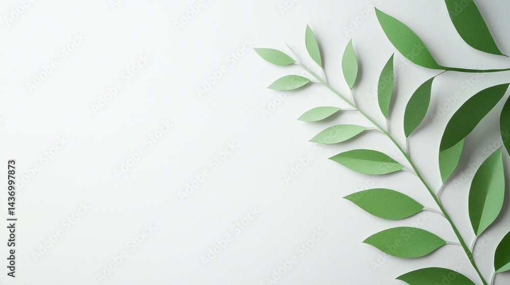 A simple paper-cut leaf design on a white background A simple paper-cut leaf design on a white background