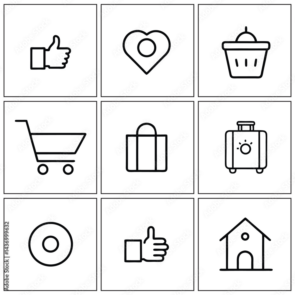 Shopping Icon Set Flat Retail and Ecommerce Vector Symbols Shopping Icon Set Flat Retail and Ecommerce Vector Symbols