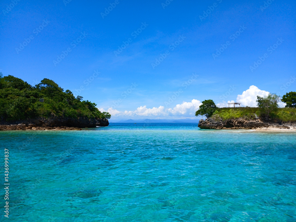 Island beauty in summer at Pink Beach, East Lombok, Indonesia Island beauty in summer at Pink Beach, East Lombok, Indonesia