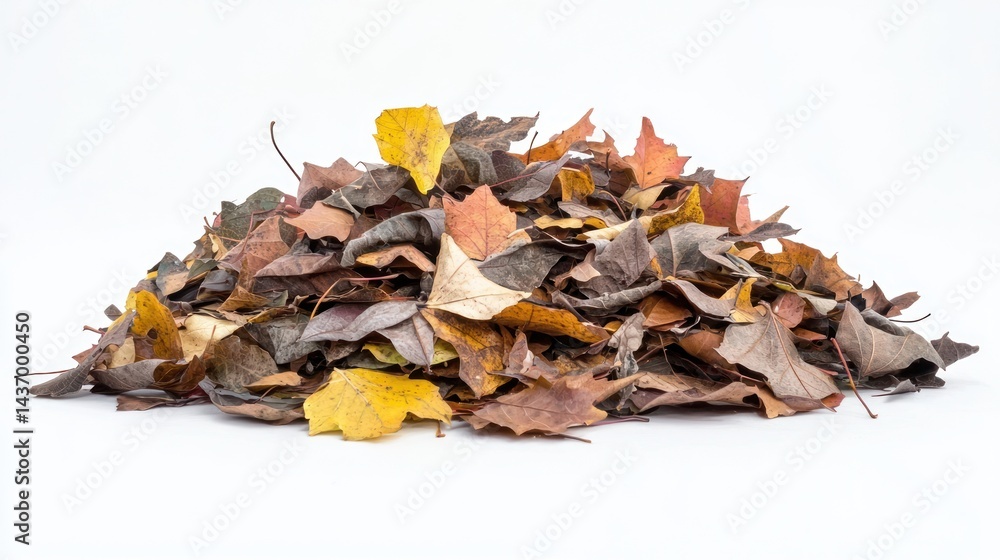 A small pile of mixed autumn leaves A small pile of mixed autumn leaves