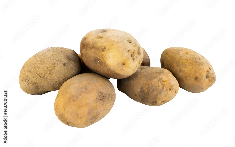 potatoes isolated on white background potatoes isolated on white background