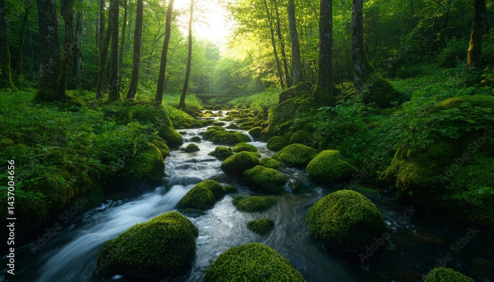 Obraz premium Lush forest stream