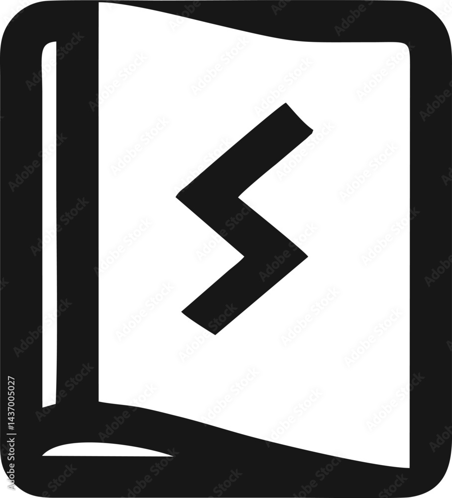 Fototapeta premium Rune book sketch Magic symbol page