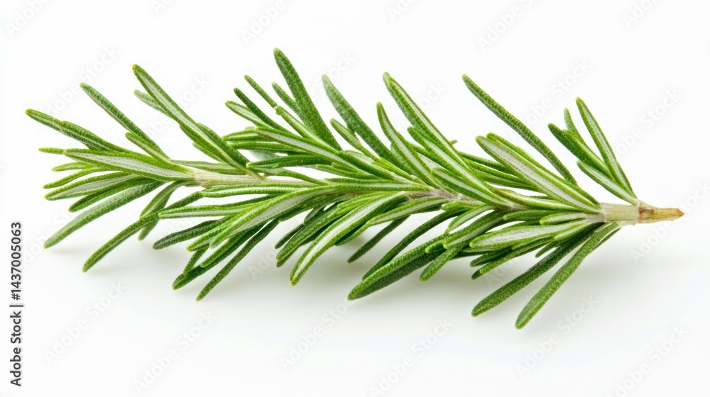 Fototapeta premium A sprig of rosemary leaves with sharp details