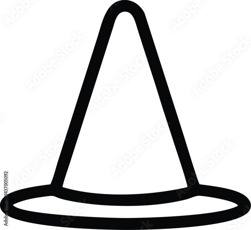 Silhouette of conical wizard hat