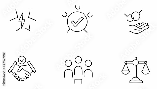 set of core values related icons  power  quality  .eps