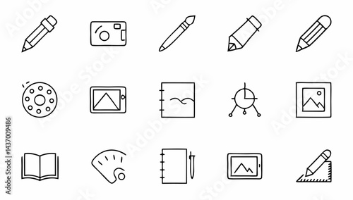 set of design related line icons  graphic  creativ.eps