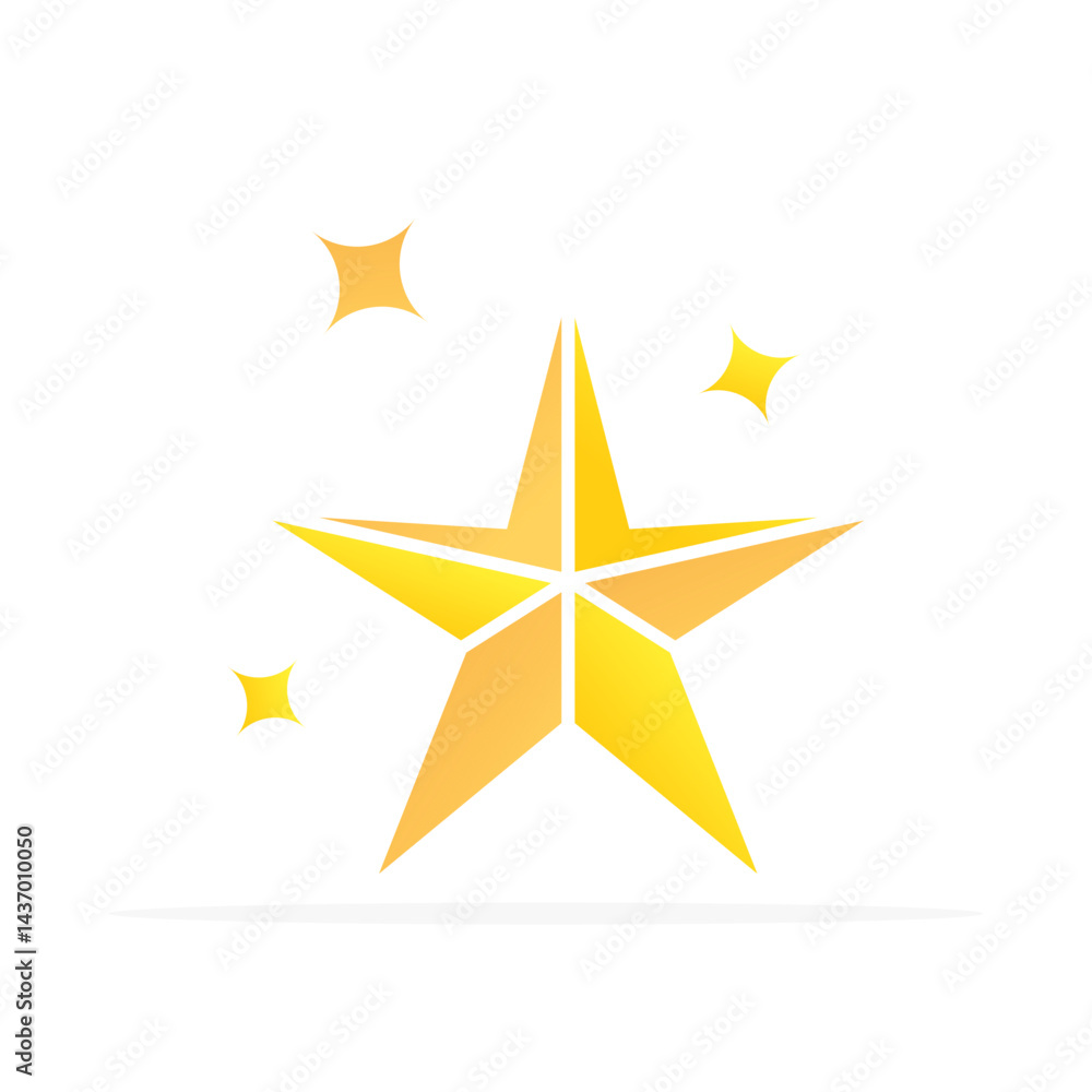 Fototapeta premium star icon, colored flat vector. modern and minimalist design.