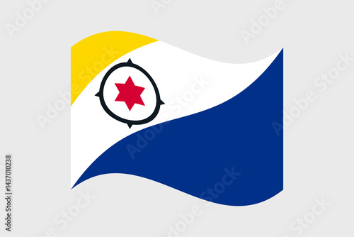 Flag of Caribisch Nederland. Caribisch Nederland wavy flag digital vector illustration.