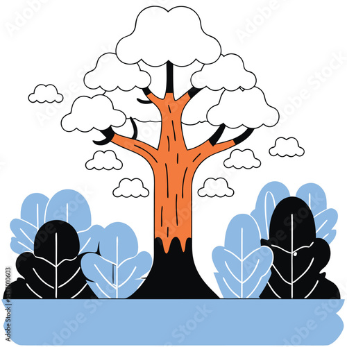 Majestic Trees and Forest Icons  sitka-spruce, ironwood, mesquite, sequoia, giant redwood, monkey puzzle, black walnut, kapok, coast redwood, douglas fir