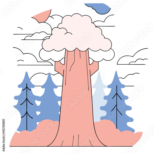 Majestic Trees and Forest Icons  sitka-spruce, ironwood, mesquite, sequoia, giant redwood, monkey puzzle, black walnut, kapok, coast redwood, douglas fir
