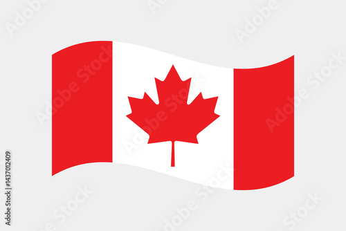 Flag of Canada. Canada wavy flag digital vector illustration.