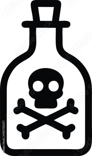 Skull and crossbones in poison bottle