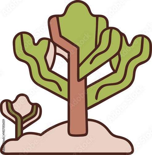 Desert Trees and Cactus Icons saguaro technically a cactus, quiver, dragon, date palm, tamarisk, desert ironwood, palo verde, joshua, acacia
