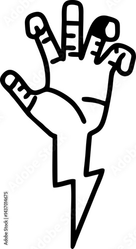 Electric Hand Surreal lightning appendage art