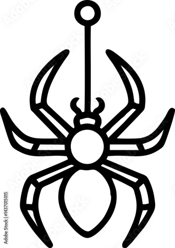 Spider hooked arachnid caught stylized icon