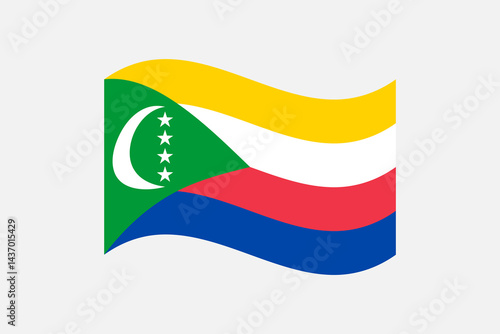Free Download Flag of Comoros. Comoros wavy flag digital vector illustration. Fluttering flag. - GFXLoad