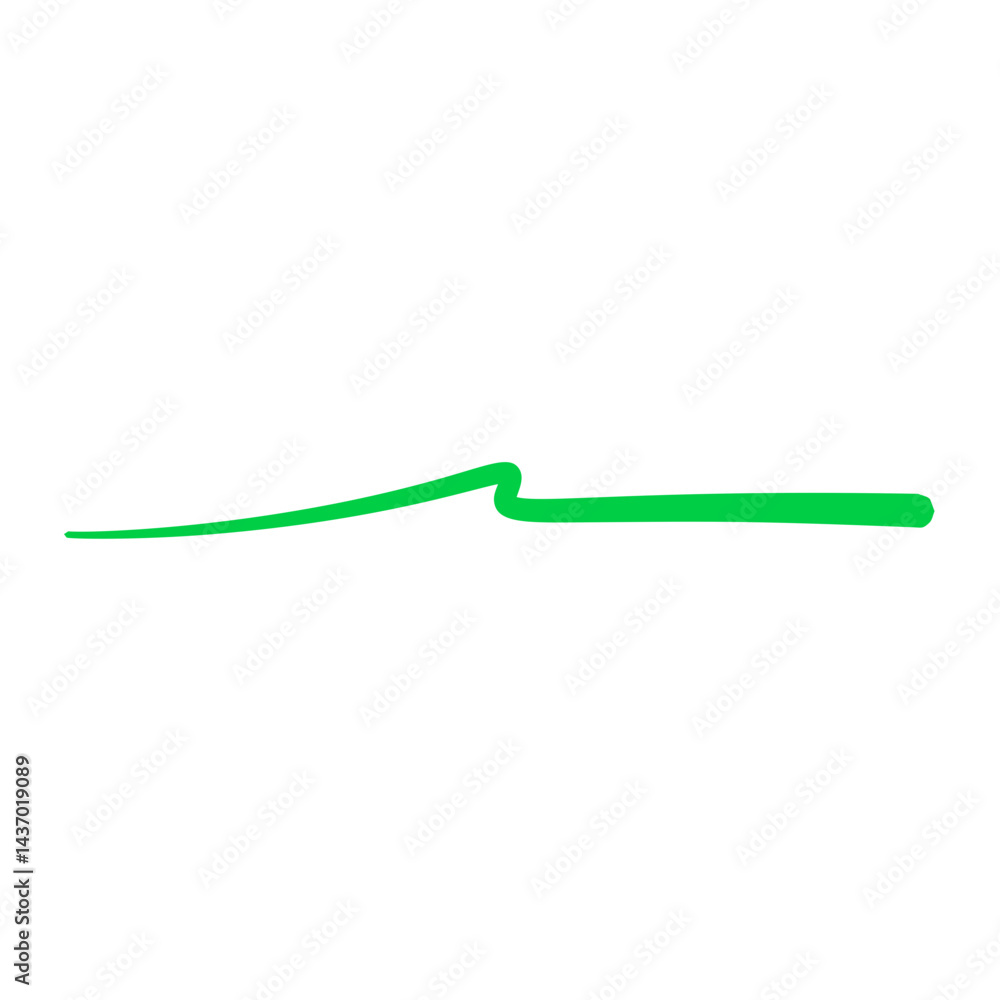 Green hand drawn underline and marker element Green hand drawn underline and marker element