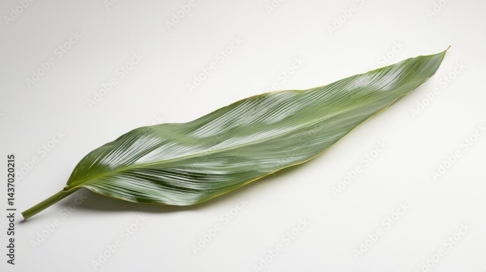 A tropical palm leaf placed diagonally A tropical palm leaf placed diagonally