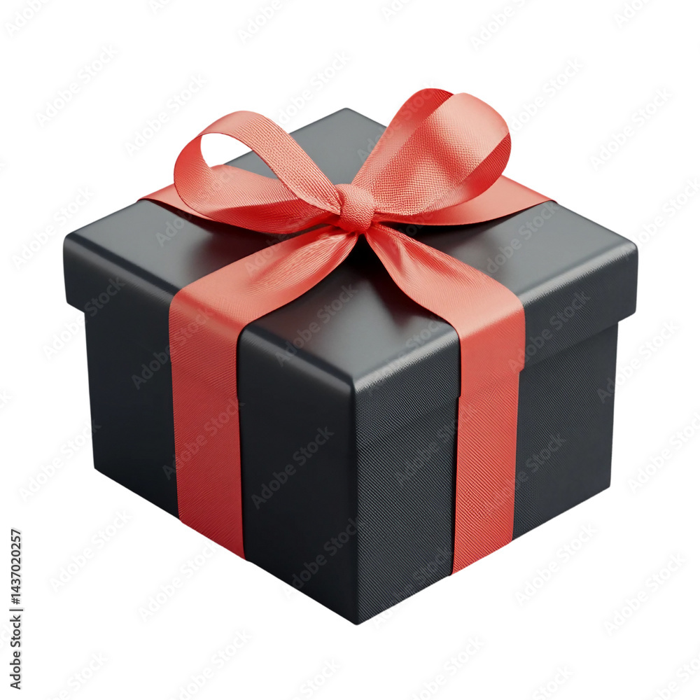 Gift box with red ribbon isolated on transparent and white background Gift box with red ribbon isolated on transparent and white background