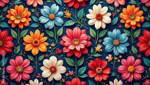 Wallpaper Mural Intricate woven floral tapestry, seamless repeat, home, wall art Torontodigital.ca