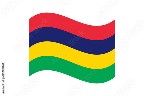 Free Download Flag of Mauritius. Mauritius wavy flag digital vector illustration. Fluttering flag. - GFXLoad