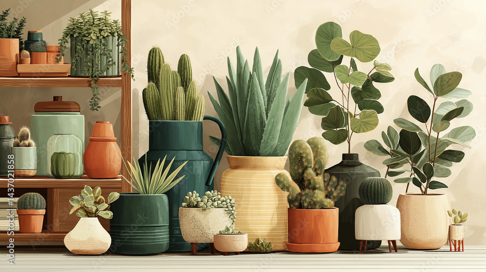 Fototapeta premium cactus on the windowsill