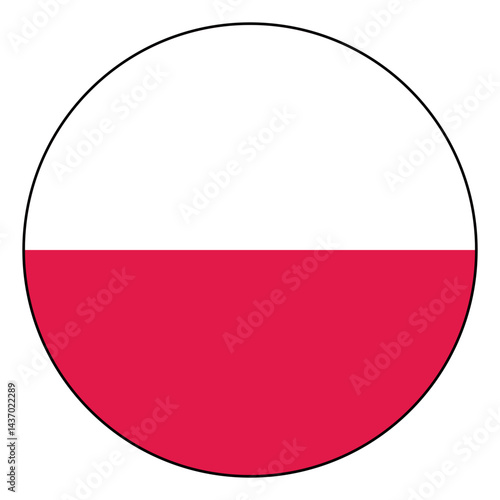 Free Download Flag of Poland. Black edge. Poland circle flag logo icon computer vector illustration design. - GFXLoad