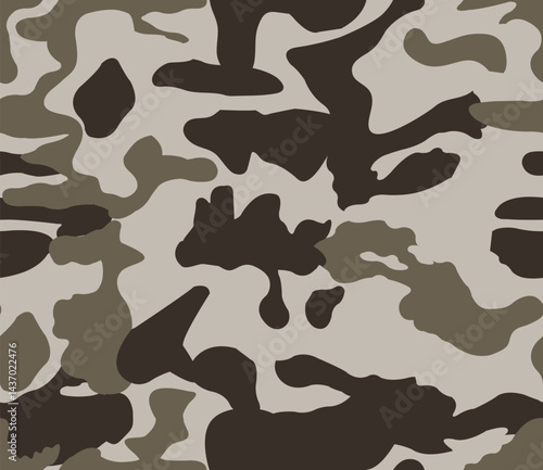 Seamless Military Camouflage Pattern in Earth Tones for Textile Print for Fabric, neutral tone with earth color camo