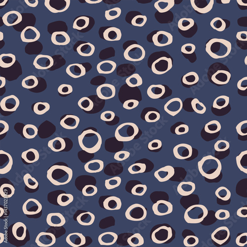 Abstract Leopard Print Seamless Pattern for Textile Print on Fabric – Modern Indigo and Beige Animal Design