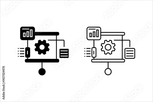 Business presentation icon set. . vector illustration, pictogram isolated on white background. color editable