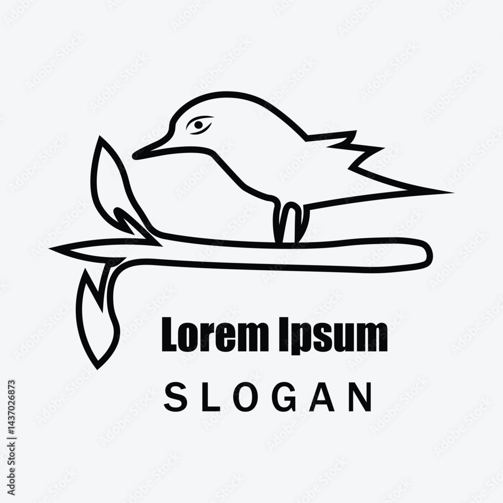 Obraz premium Creative Bird Logo with Leaf