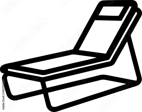 Beach day relaxation A lounging chaise