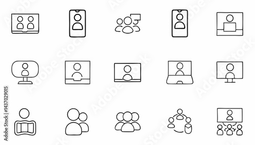 set of video conference line icons  meeting  onlin (1).eps