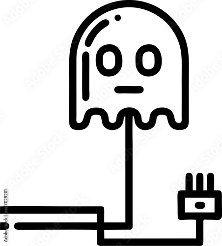 Ghostly electrical plug makes spooky connection