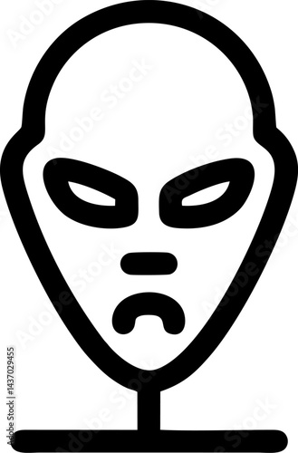 Stern extraterrestrial visage on a pedestal