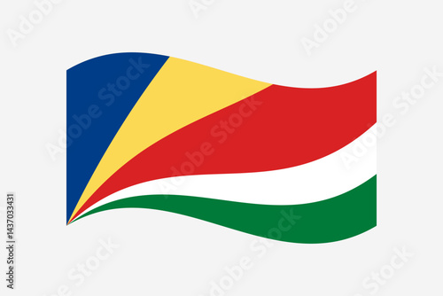 Free Download Flag of Seychelles. Seychelles wavy flag digital vector illustration. Fluttering flag. - GFXLoad