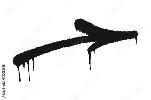 Black Spray Paint Graffiti Arrow Pointing Right with Dripping Ink