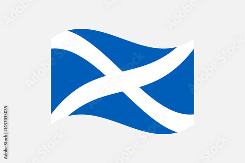 Flag of Scotland. Scotland wavy flag digital vector illustration. Fluttering flag.