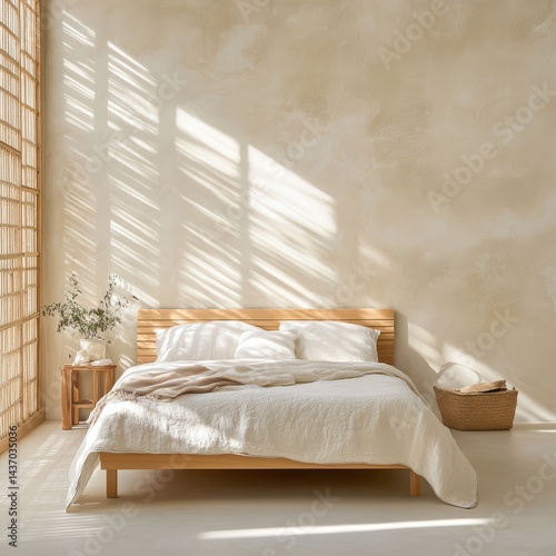 Serene bedroom oasis home interior design calm environment natural light limewash walls