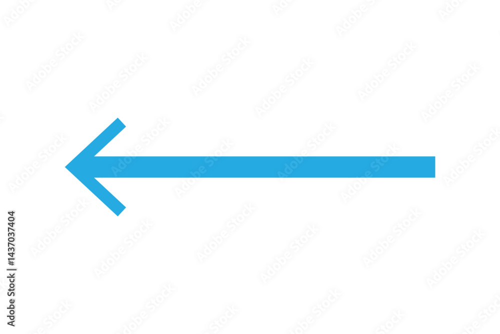Blue horizontal straight arrow. Thin long arrow vector icon. Right thin line, blue cursor, horizontal arrow long Blue horizontal straight arrow. Thin long arrow vector icon. Right thin line, blue cursor, horizontal arrow long
