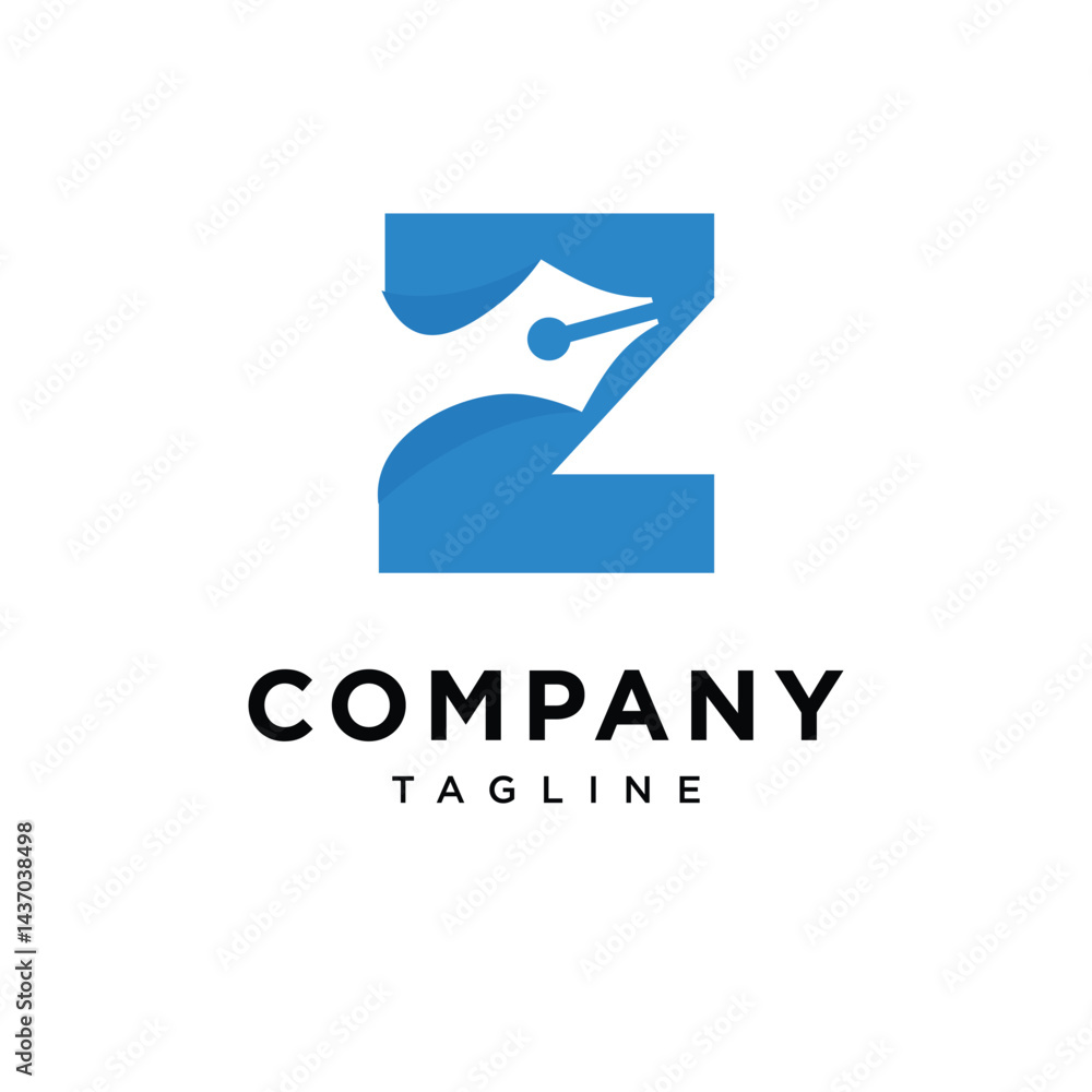 Letter Z Pen Writing Logo Icon Vector Letter Z Pen Writing Logo Icon Vector