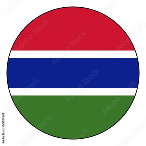 Flag of Gambia. Black edge. Gambia circle flag logo icon computer vector illustration design. Free Download Flag of Gambia. Black edge. Gambia circle flag logo icon computer vector illustration design. - GFXLoad